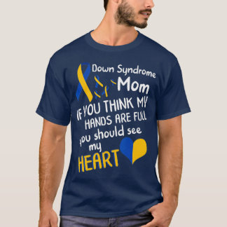 Down Syndrome Mum Awareness Love Yellow Blue T-Shirt