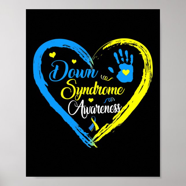 Down Syndrome Mum Awareness Trisomy 21 Blue Ribbon Poster (Front)
