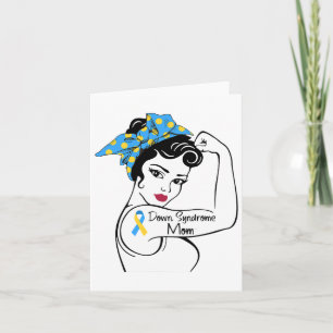 Down Syndrome Mum T21 Mum Blue Yellow Ribbon Suppo Card