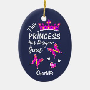 Down Syndrome Princess Cute Personalised Ceramic Ornament