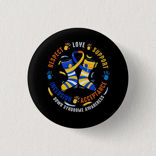 Down Syndrome Respect Support Down Syndrome Awaren 3 Cm Round Badge (Front)