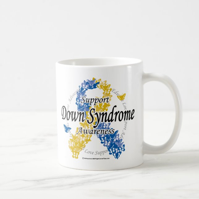 Down Syndrome Ribbon of Butterflies 2 Coffee Mug (Right)