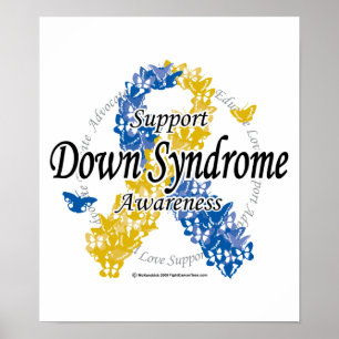 Down Syndrome Ribbon of Butterflies 2 Poster