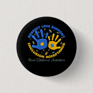 Down Syndrome Ribbon Respect Support Awareness Inc 3 Cm Round Badge
