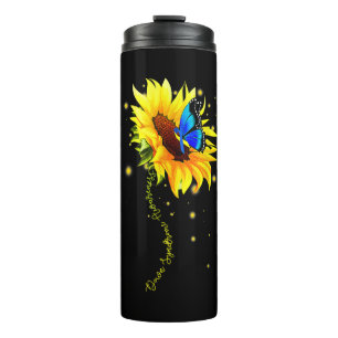 Down Syndrome Sunflower T shirt Gift Yellow Blue R Thermal Tumbler