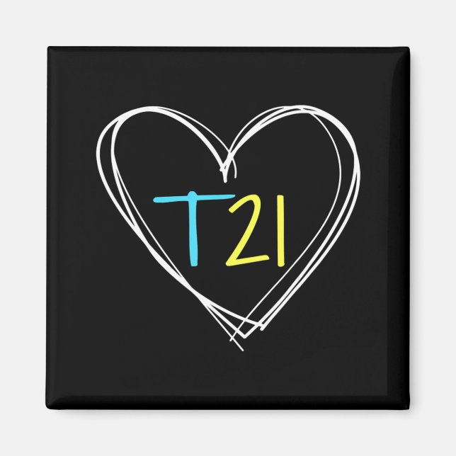 Down Syndrome T21 Awareness  for Women with Hearts Magnet (Front)
