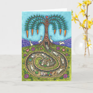 DOWN THE RABBIT HOLE, CARROT WILLOW TREE Fun Blank Card