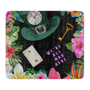 Down the Rabbit Hole Glass Cutting Board