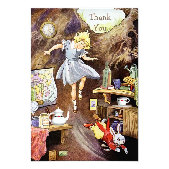 Down the Rabbit Hole Thank You Baby Shower Card