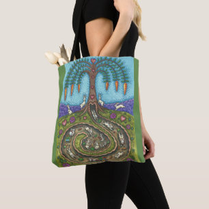 DOWN THE RABBIT HOLE TOTE BAG Green