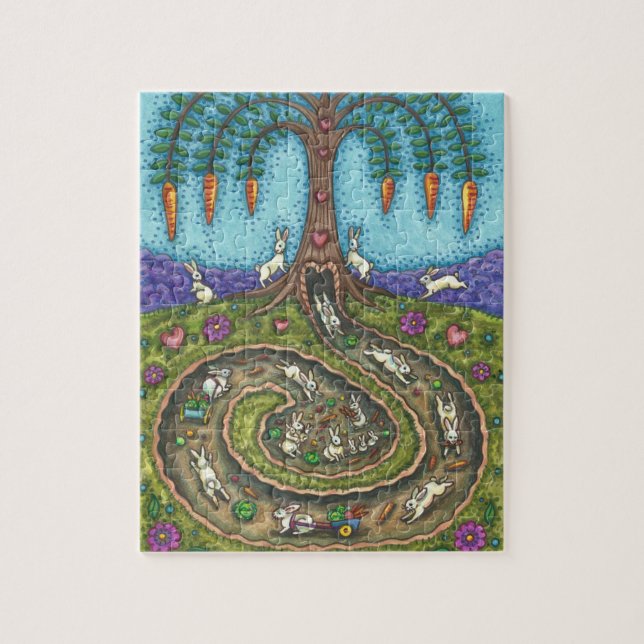 DOWN THE RABBIT HOLE, WILLOW & BUNNIES PUZZLE (Vertical)