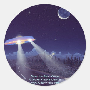 Down the Road A'Ways, Down the Road A'Ways Ste... Classic Round Sticker