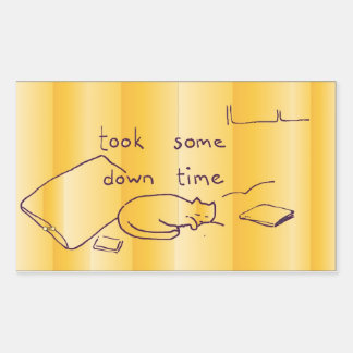 down time rectangular sticker