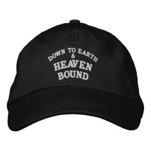 DOWN TO EARTH, &, HEAVEN, BOUND EMBROIDERED HAT