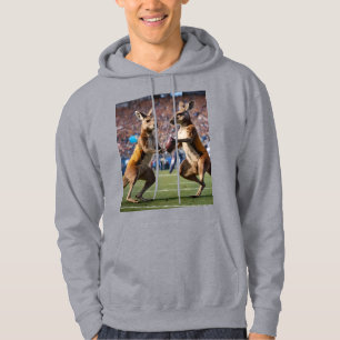 "Down Under Action: Kangaroos Playing Aussie Rules Hoodie