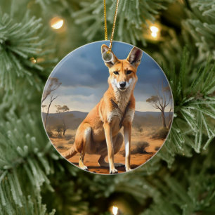 **"Down Under Delight: The Kangaringo Design"** Ceramic Ornament