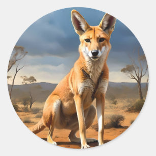 **"Down Under Delight: The Kangaringo Design"** Classic Round Sticker