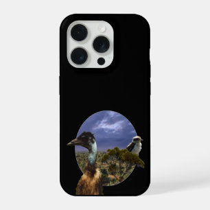 "Down Under Duo: Emu and Kookaburra in Popout Art" iPhone 15 Pro Case