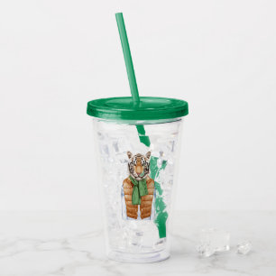Down Vest Tiger Acrylic Tumbler