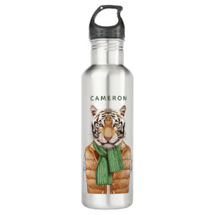 Down Vest Tiger Add Your Name 710 Ml Water Bottle
