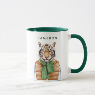 Down Vest Tiger   Add Your Name Mug