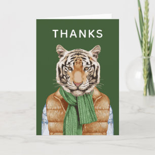 Down Vest Tiger   Add Your Text Card