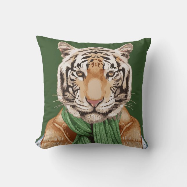 Down Vest Tiger Cushion (Front)