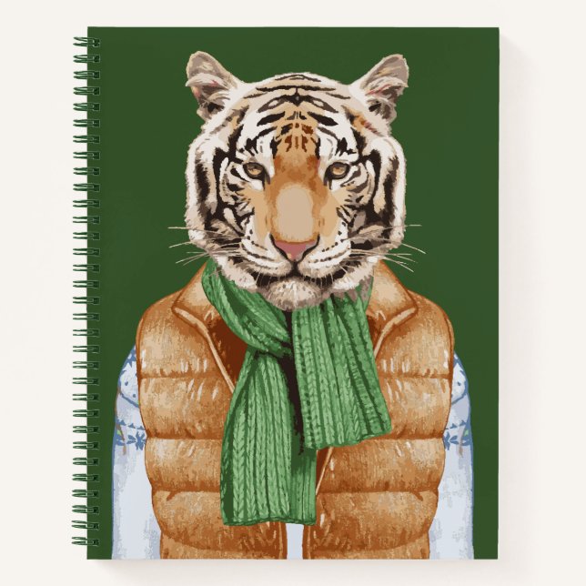 Down Vest Tiger Notebook (Front)