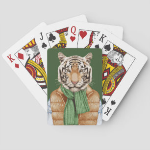 Down Vest Tiger Playing Cards