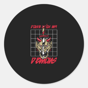 Down with my demons classic round sticker