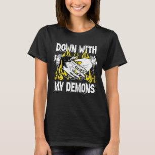 Down With My Demons Deal Handshake Aesthetic Humou T-Shirt