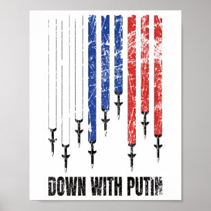 Down with Putin Antiwar Peace Ukraine Poster