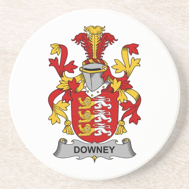 Downey Family Crest Coaster (Front)