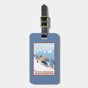 Downhhill Snow Skier - Crystal Mountain, WA Luggage Tag