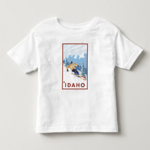 Downhhill Snow Skier - Idaho Toddler T-Shirt