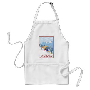 Downhhill Snow Skier - Lake Tahoe, California Standard Apron