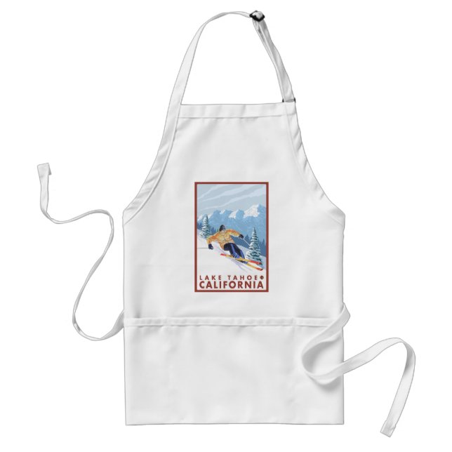 Downhhill Snow Skier - Lake Tahoe, California Standard Apron (Front)