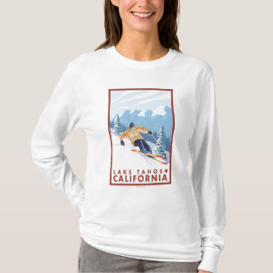 Downhhill Snow Skier - Lake Tahoe, California T-Shirt