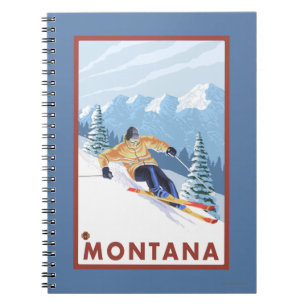 Downhhill Snow Skier - Montana Notebook