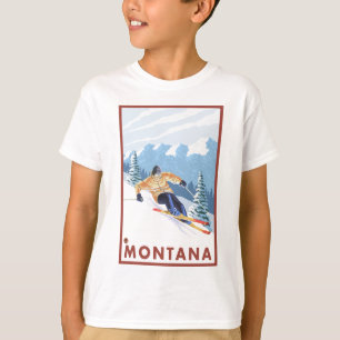 Downhhill Snow Skier - Montana T-Shirt