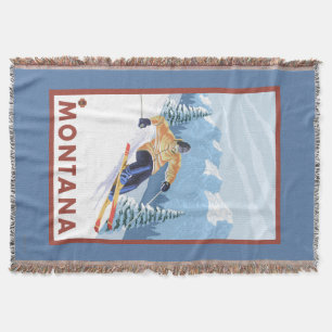 Downhhill Snow Skier - Montana Throw Blanket