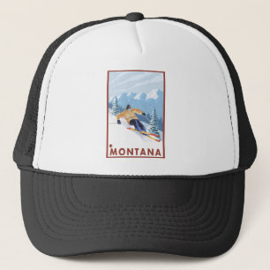 Downhhill Snow Skier - Montana Trucker Hat