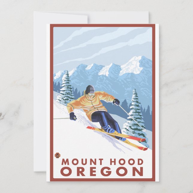Downhhill Snow Skier - Mount Hood, Oregon (Front)