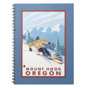 Downhhill Snow Skier - Mount Hood, Oregon Notebook