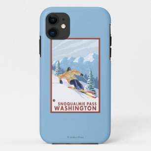 Downhhill Snow Skier - Snoqualmie Pass, WA iPhone 11 Case