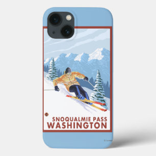Downhhill Snow Skier - Snoqualmie Pass, WA iPhone 13 Case