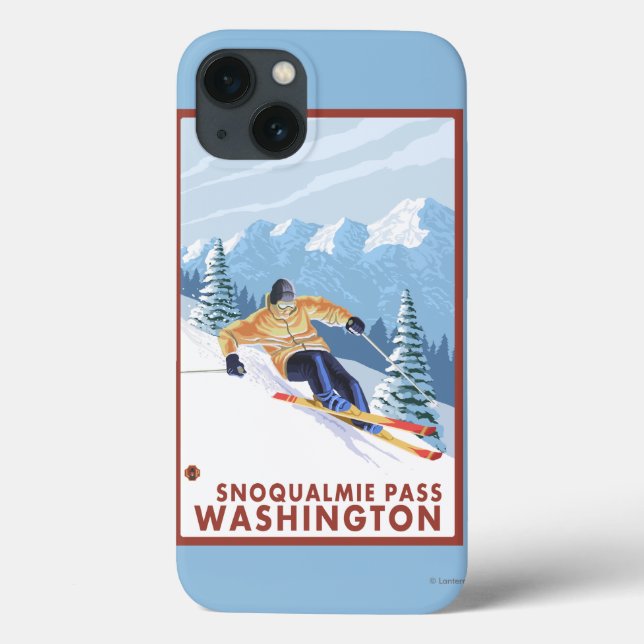 Downhhill Snow Skier - Snoqualmie Pass, WA Case-Mate iPhone Case (Back)