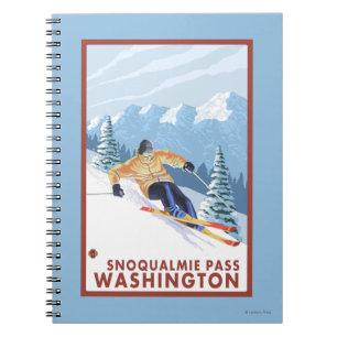 Downhhill Snow Skier - Snoqualmie Pass, WA Notebook