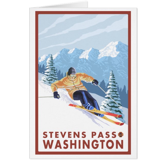 Downhhill Snow Skier - Stevens Pass, Washington (Front)