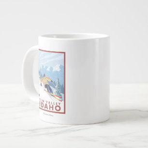 Downhhill Snow Skier - Sun Valley, Idaho Large Coffee Mug